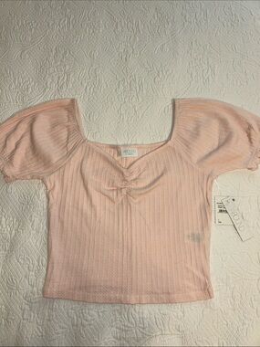 ABOUND Light Blush V- Neck Puff Sleeve Crop Top